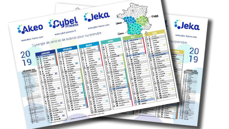 Calendrier 2019 AKEO - JEKA - CYBEL PROCESS